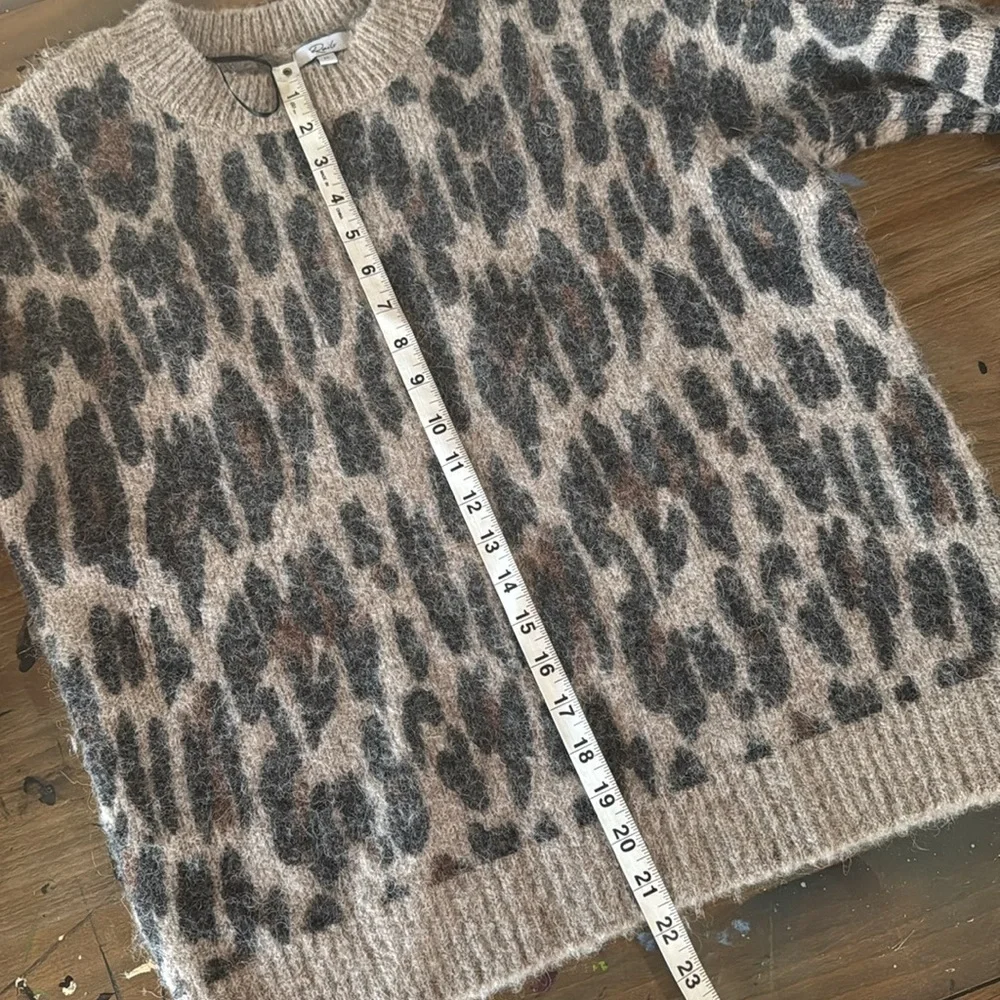 Rails Wool Leopard Print Crew Neck Sweater M - Picture 4 of 6